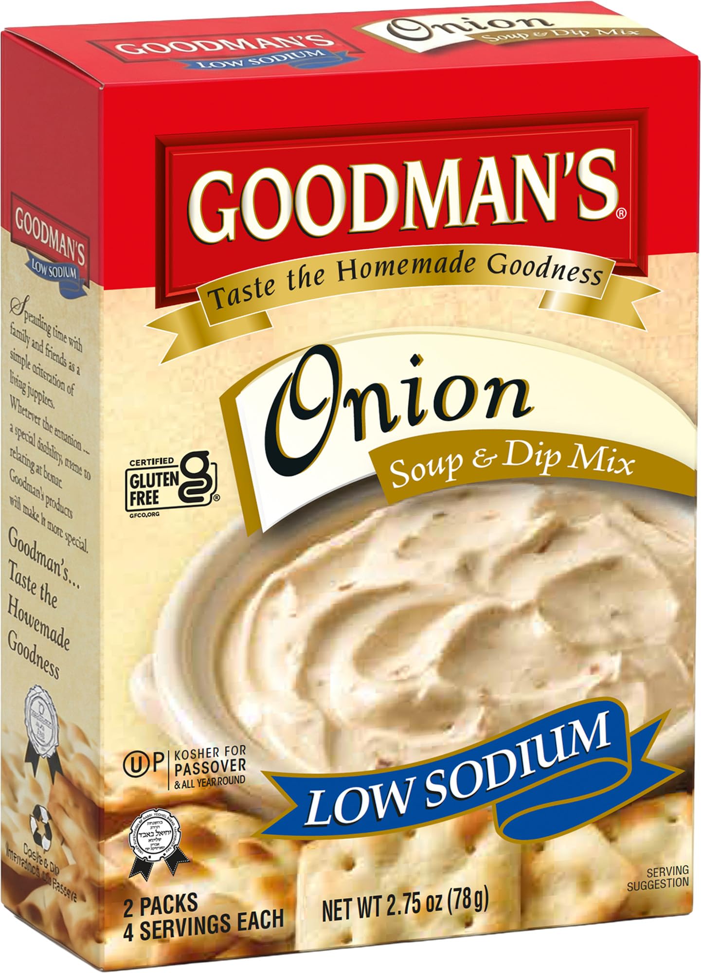 Goodman's Onion Soup & Instant Onion Dip Mix, Low Sodium - 2.75 oz