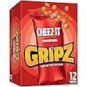 Gripz Mini Cheese Crackers, Kids Snacks, Baked Snack Crackers, Cheez-It Original, 10.8oz Box (12 Pouches)