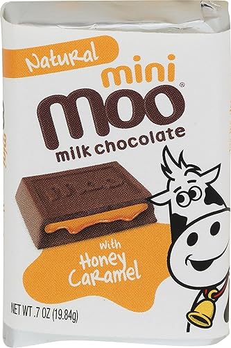 Moo Chocolate Mini Milk Chocolate Honey Caramel Bar, 0.7 OZ