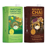 The Republic of Tea - Matcha Green Tea & Republic Chai Black Tea Concentrate Variety Pack, 2 Cartons - 32 fl oz (5 Servings Each), Latte Mix Sampler