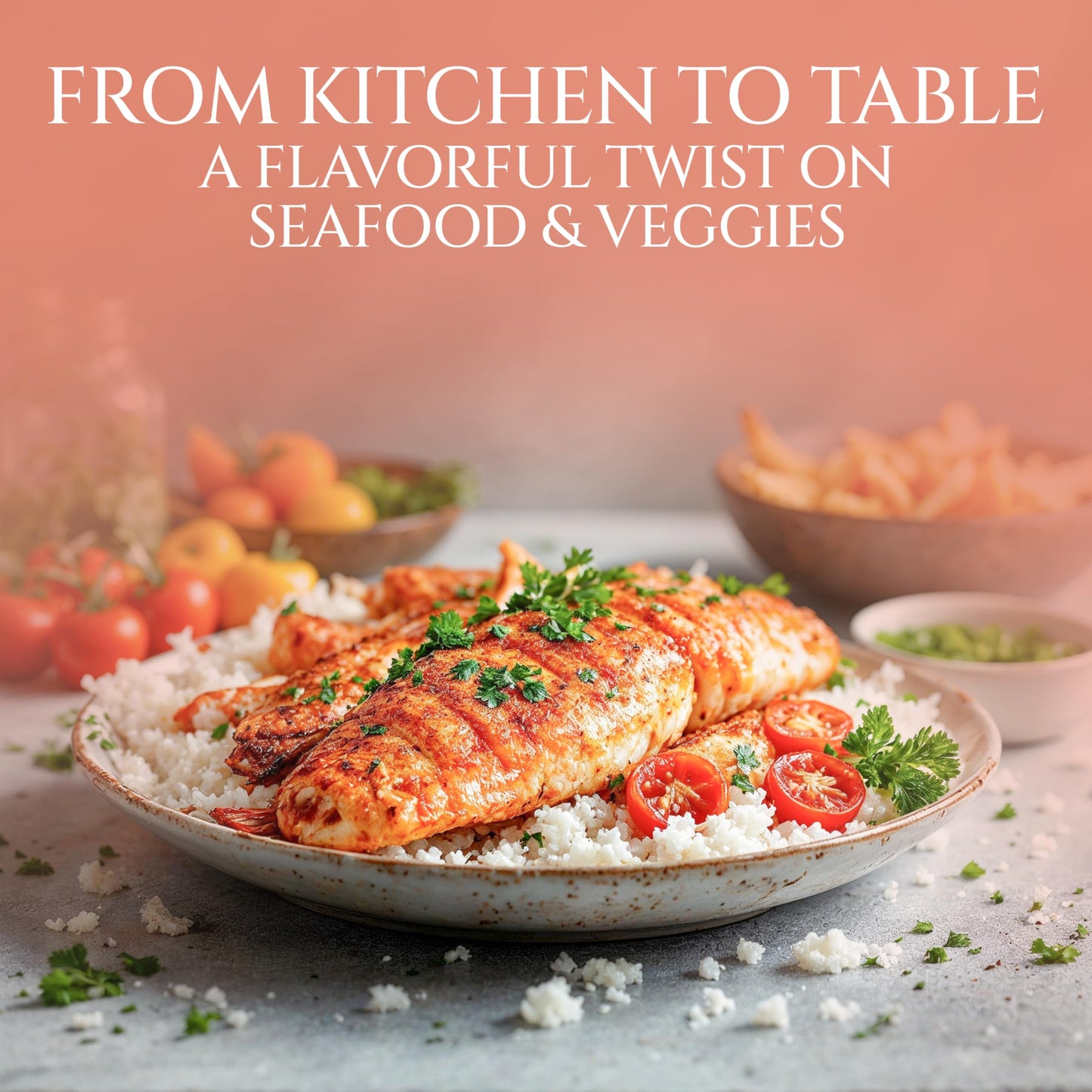 My Family's Seafood Seasoning Pack - All-Natural Shrimp, Scallops & Salmon Seasoning - No MSG, Gluten-Free, Preservative-Free Dry Rub - 3.6 oz