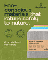 10 Pack Odour-Resistant Reusable Cleaning Cloths | Original Swedish Dishcloth | Made in Sweden | Suitable for All Surfaces | Biodegradable Cellulose