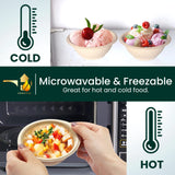 Homeyful Disposable Paper Bowls - 100pack 8oz Compostable Paper Bowls- For Condiments, Ice Cream, Chili, Dessert and Chip Dips- Made of Natural