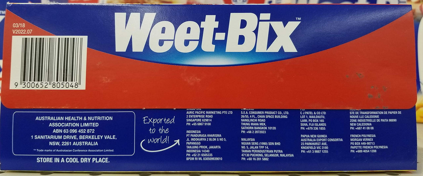 Weet-Bix™ is Australia's No.1 Breakfast Cereal (1 x 575g) It has 97% Whole Grain, Original By Sanitarium Australia.
