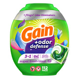 Gain Flings Laundry Detergent Pacs with Odor Defense, 112 Count, Super Fresh Blast Scent, HE 3in1 with Febreze and Oxi