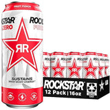 Rockstar Pure Zero Energy Drink, Fruit Punch, 0 Sugar, with Caffeine and Taurine, 16oz Cans (12 Pack) (Packaging May Vary)