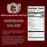 Angel's Salumi Nostrano Salami - 5.5oz Gourmet Artisanal Charcuterie - Humanely Raised, Vegetarian Fed, Antibiotic, Hormone, Nitrite, and MSG-Free