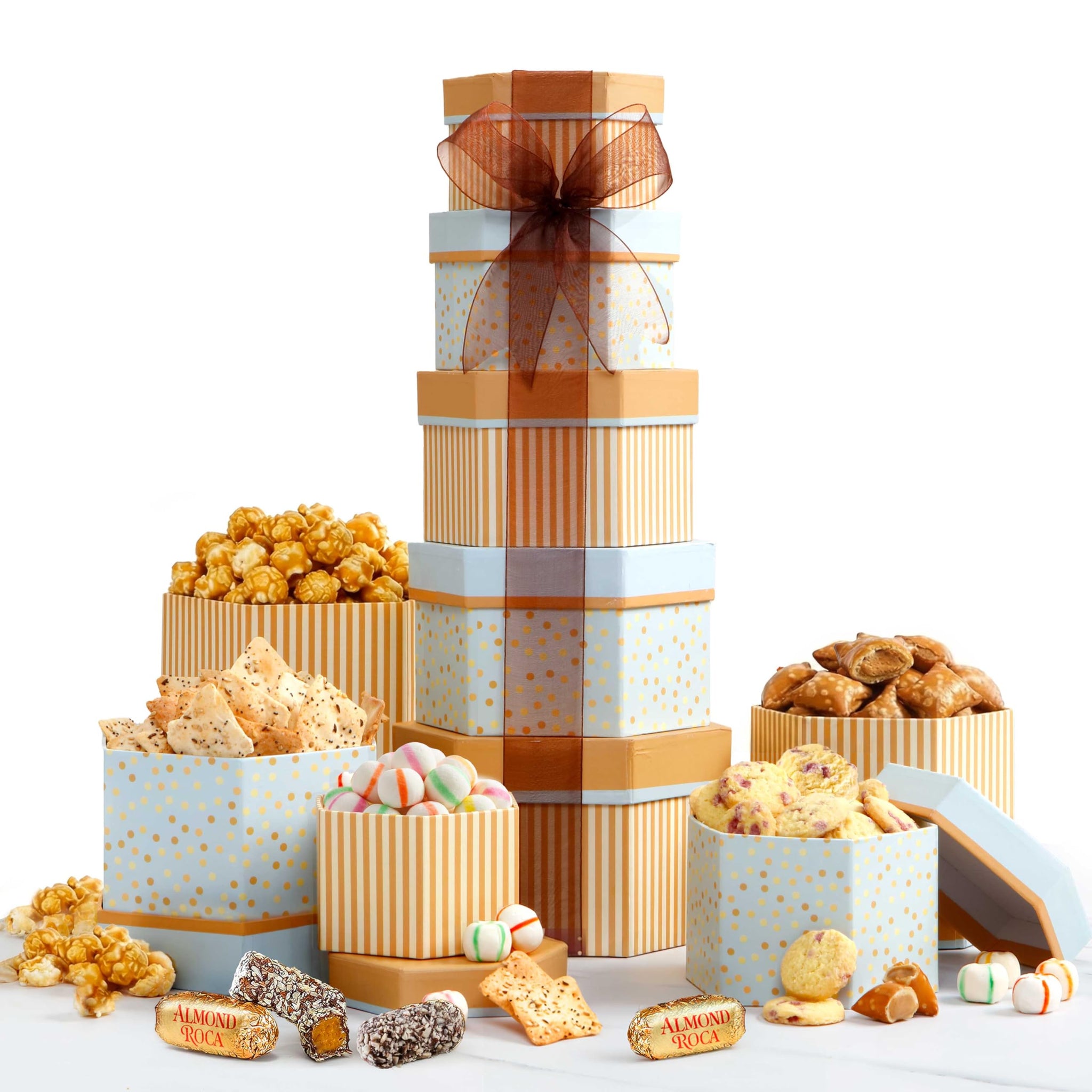 Broadway Basketeers Gift Basket Tower Snack Gifts for Women, Men, Families, College - Appreciation, Thank You, Congratulations, Corporate, Get Well