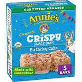 Annie's Birthday Cake Crispy Snack Bars, Gluten Free, 5 Bars, 3.9 oz