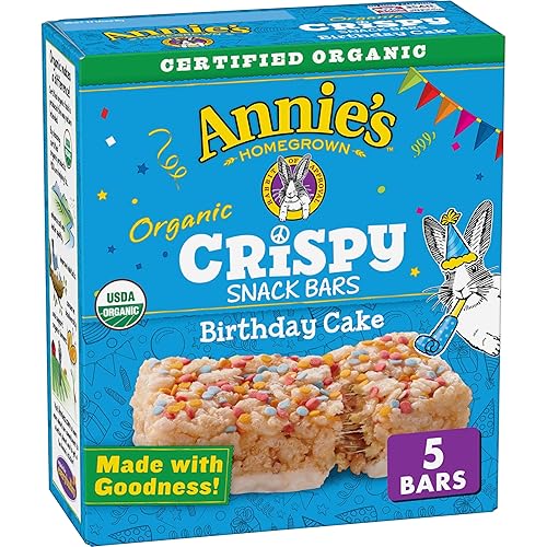 Annie's Birthday Cake Crispy Snack Bars, Gluten Free, 5 Bars, 3.9 oz