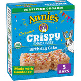 Annie's Birthday Cake Crispy Snack Bars, Gluten Free, 5 Bars, 3.9 oz