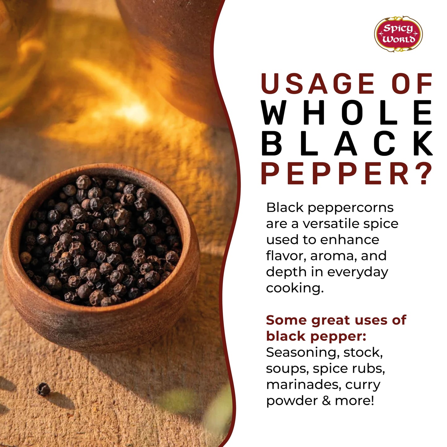 Black Peppercorns Whole 5 LB Bulk Jar - Premium Whole Black Pepper, All Natural, Gluten Free, Steam Sterilized - Restaurant Supply & Pepper Grinder