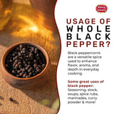 Black Peppercorns Whole 5 LB Bulk Jar - Premium Whole Black Pepper, All Natural, Gluten Free, Steam Sterilized - Restaurant Supply & Pepper Grinder