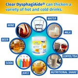 Clear DysphagiAide Thickener, 400 Serving (560g) Jar, Xanthan Gum Powder for all IDDSI Thickness Levels