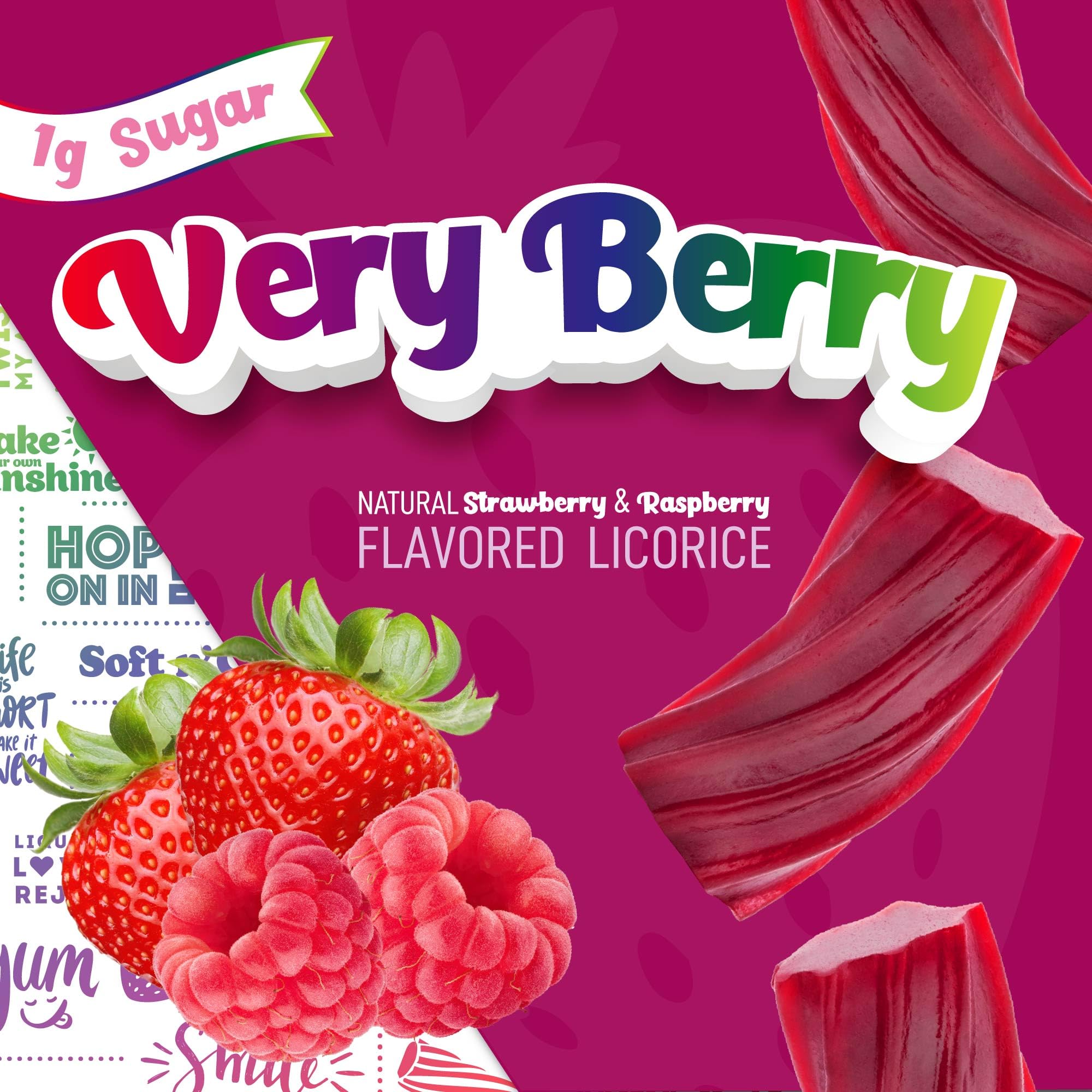 Wiley Wallaby 5.5 Ounce Very Berry Low Sugar Gluten Free Gourmet Australian Style Soft & Chewy Licorice Candy Twists (5.5 Ounce (Pack of 3))
