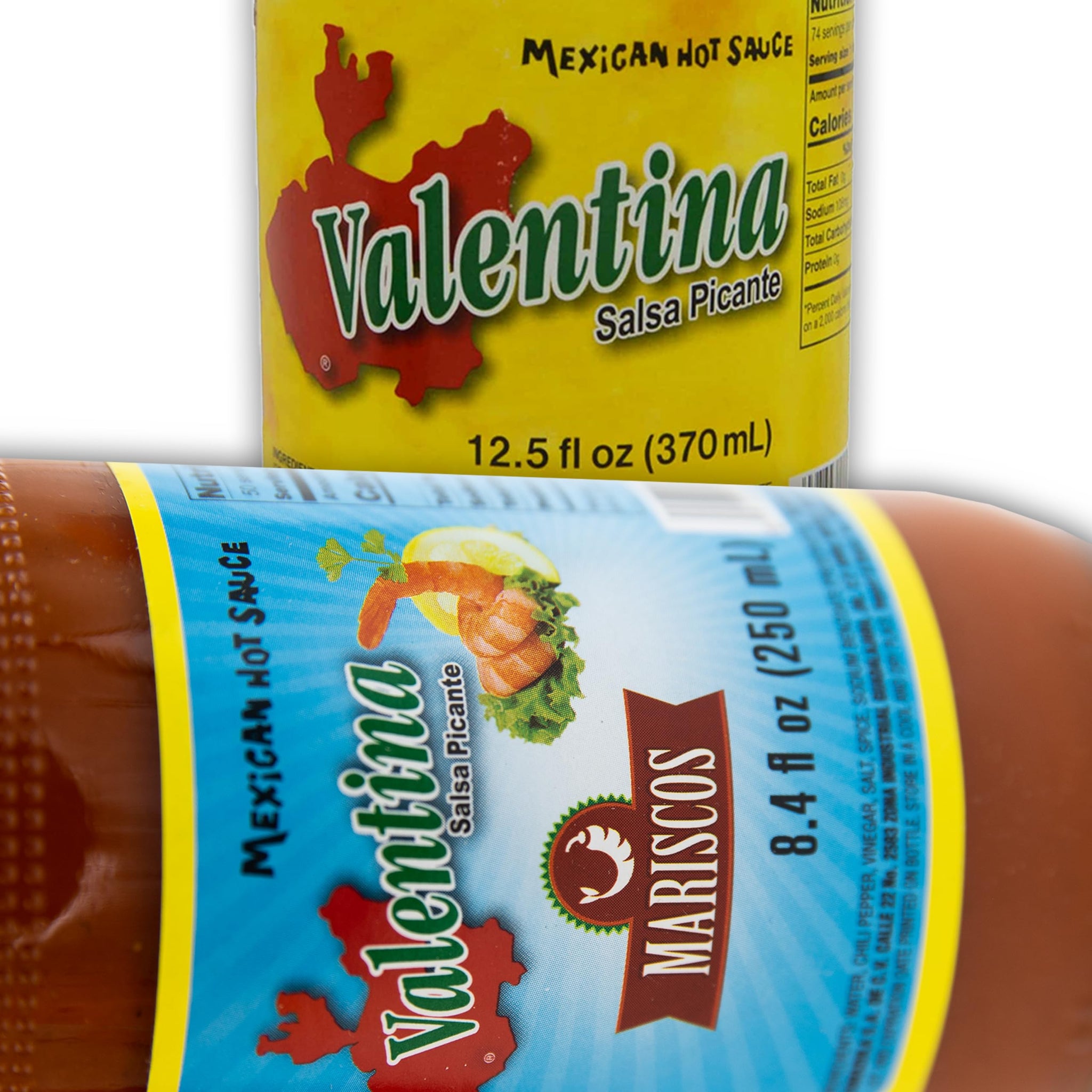 Mexican Hot Sauce Bundle - Includes 1 Hot Sauce Red Label 12 Fl Oz & 1 Seafood Sauce Picante 8 Fl Oz ideal for Seafood, Made with Mexican Chili