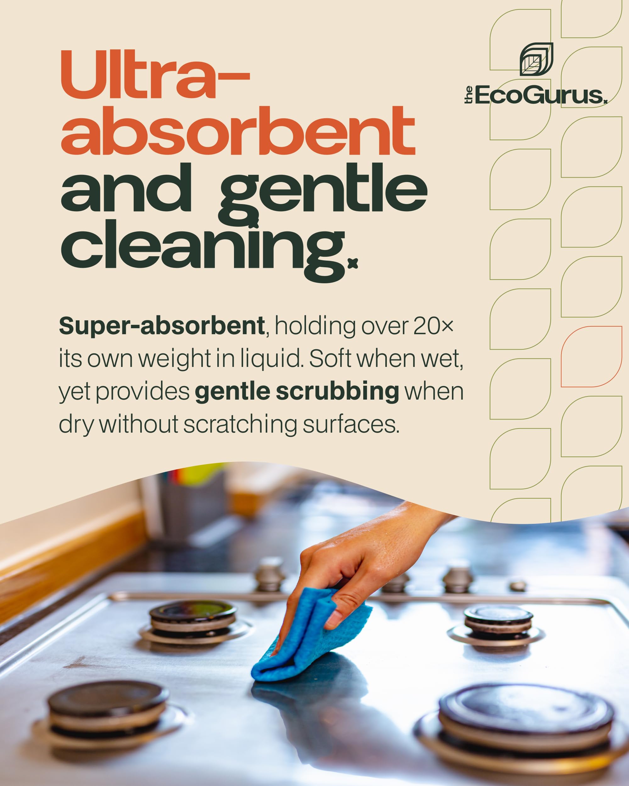 10 Pack Odour-Resistant Reusable Cleaning Cloths | Original Swedish Dishcloth | Made in Sweden | Suitable for All Surfaces | Biodegradable Cellulose