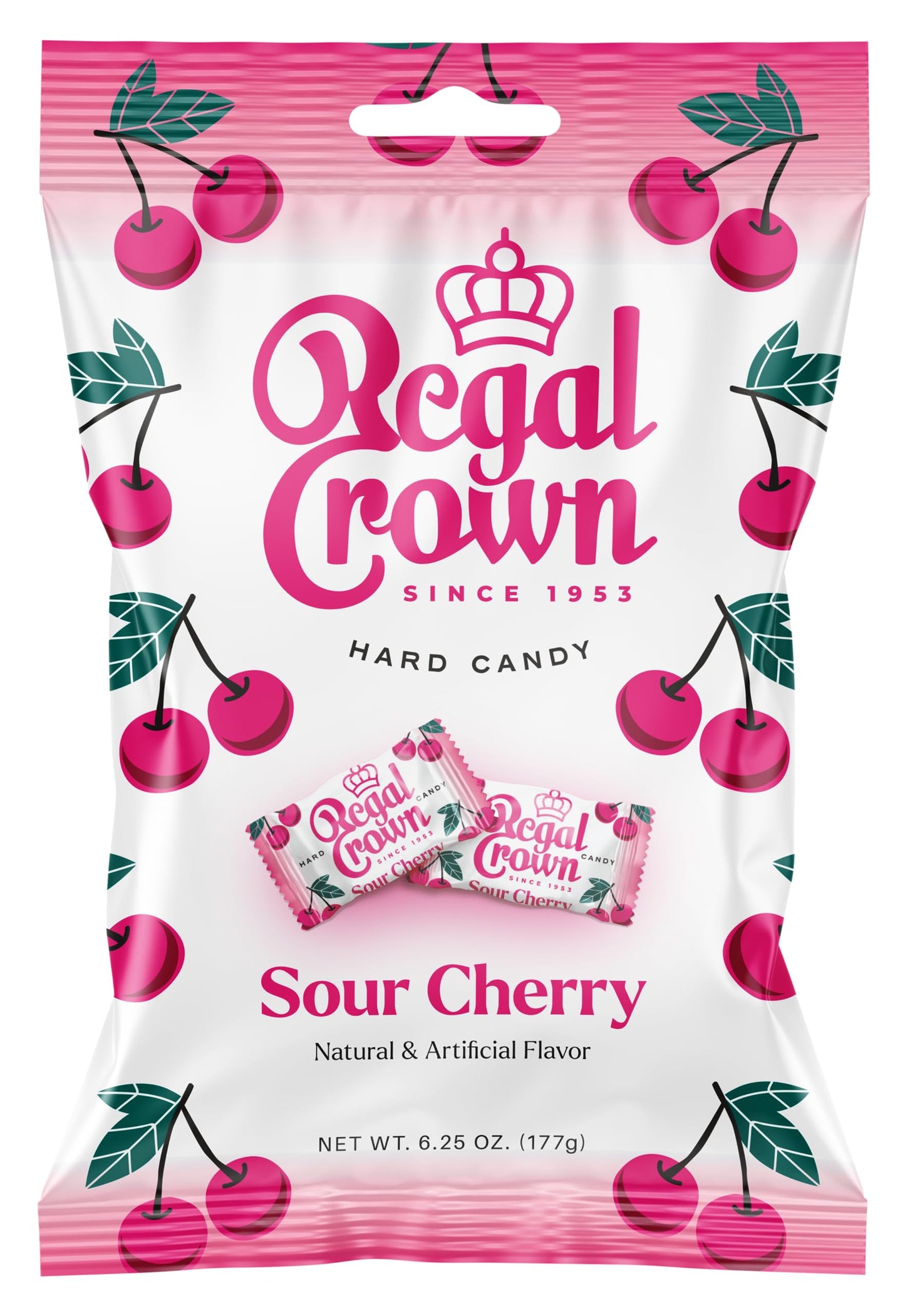 Regal Crown Sour Cherry Candy | Traditional Sour Cherries Candy | Tart and Tangy Old Fashioned Sour Cherry Hard Candy Brought To You By Iconic Candy |