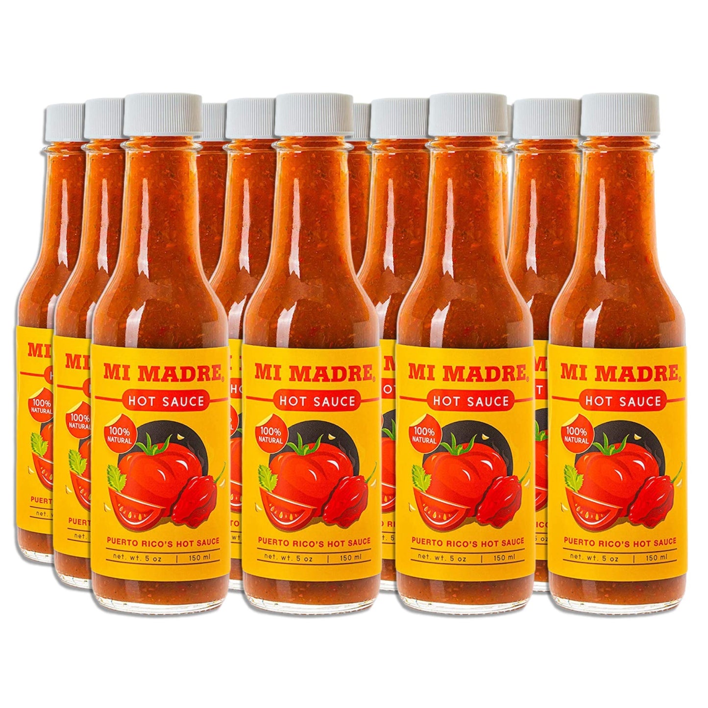Mi Madre Tomato Based Hot Sauce, Handcrafted in Puerto Rico, 100 Percent Natural, 5 Ounce (Pack of 12)