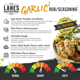 Lane's Garlic² Seasoning Blend, 4 Oz, Garlic and Herb Seasoning with Salt, Onion, Black Pepper, & Turmeric. All Purpose Dry Rub for Cooking Beef