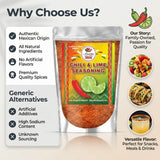 Chili Lime Seasoning, 8 oz. Fresh Natural Peppers and Sea Salt with Lime. Tangy Citrus Flavor With Mild Heat, Pairs with Fruit, Veggies, Seafood, or