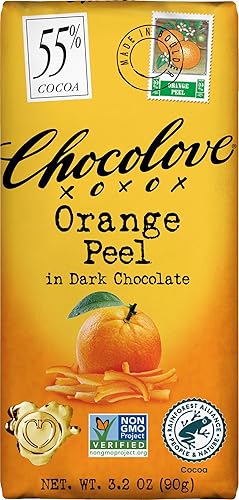 Chocolove, Orange Peel in Dark Chocolate, 3.2 oz