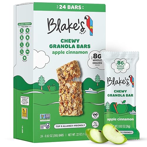 Blake’s Seed Based Chewy Granola Bars - Apple Cinnamon (24 Count), Vegan, Gluten Free, Nut Free & Dairy Free, Healthy Snacks for Kids or Adults