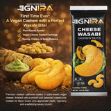 IGNIRA Cheese Wasabi Cashew Nuts - Crunchy Roasted Cashew Nuts, Nutrient-Rich Protein-Powered Snack, Flavored Cashews, No Cholesterol, No