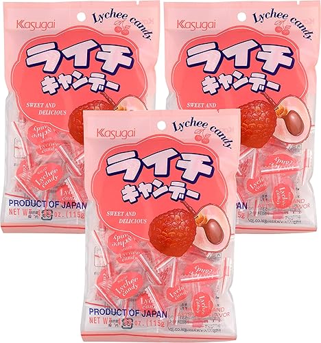 Kasugai Hard Candy Lychee, 4.05 oz (Pack of 3)
