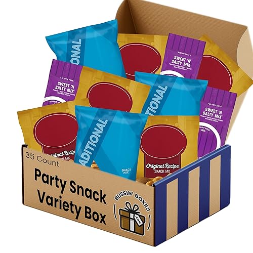 Party Snack Mix Variety Pack - Bulk Assortment of Individually Wrapped Salty Snacks - 35 Count Snack Box for Adults, Kids, Office, and Events