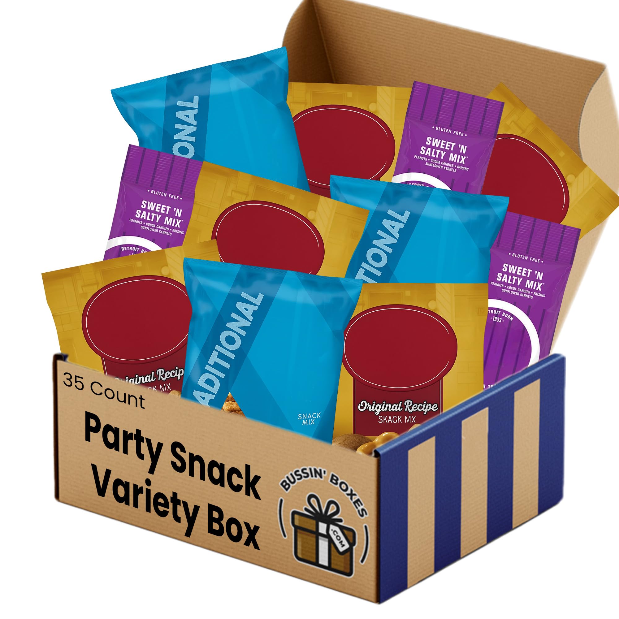 Party Snack Mix Variety Pack - Bulk Assortment of Individually Wrapped Salty Snacks - 35 Count Snack Box for Adults, Kids, Office, and Events