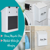 Livale Magnetic Lint Bin for Laundry Room White Metal Lint Box Storage for Farmhouse Laundry Decor