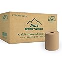 Sierra Hygiene 1-Ply Natural (Kraft) Roll Towels, 8” x 800’, Hardwound Universal Paper Towel Rolls for Commercial Restrooms, Restaurants, Schools