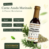 Statesmen Italian Steakhouse 30 Minute Marinade, 5 oz - Gluten-Free, Vegan, Lactose-Free Italian Herb Marinade for Chicken, Steak, Pork & Vegetables