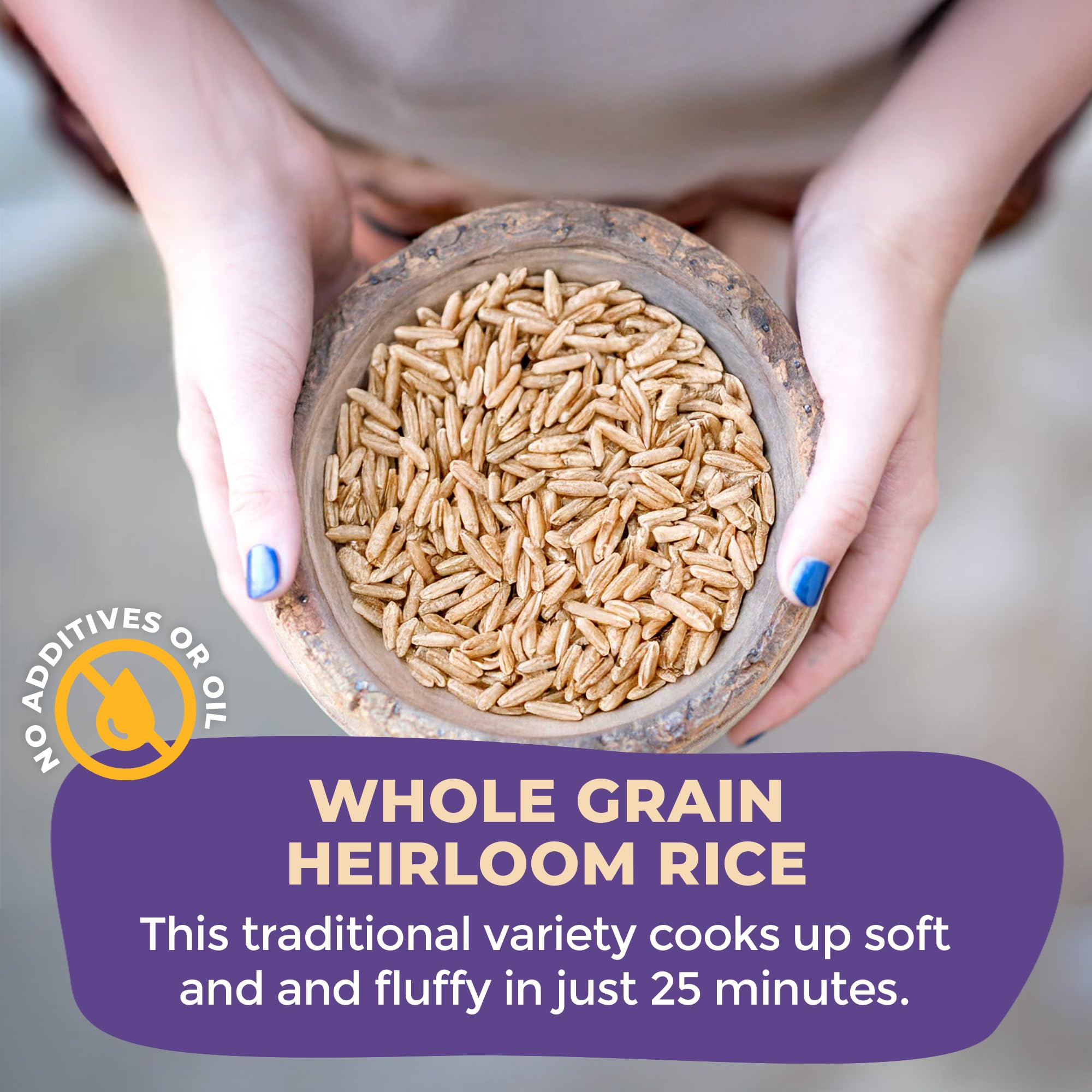 Lotus Foods Regenerative Organic Brown Basmati Rice - Gluten Free Whole Grain Heirloom Rice, Vegan, Non GMO, Use for Curries, Stir Fries, Rice Pudding, Salad, and More - 30 oz Bag (Pack of 3)