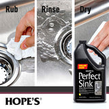 HOPE'S Perfect Sink Cleaner and Polish, Restorative, Water-Repellant, Removes Stains, Ideal for Brushed Stainless Steel, Cast Iron, Porcelain, Corian