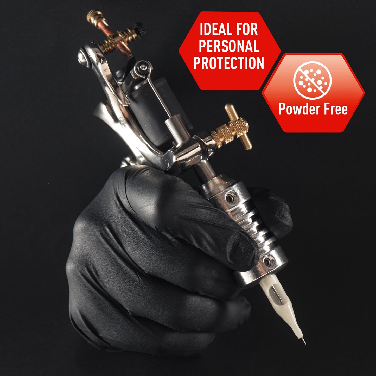 MED PRIDE Black Nitrile Gloves XL | Box of 100 Gloves | 5 Mil | Powder-Free, Latex-Free, Exam Grade | Tattoo, Mechanic, Food Prep, Cleaning