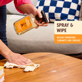 Aunt Fannie's All Purpose Wood Spray Cleaner, No-Wax Formula, Perfect for Wood Tables, Walls, Counters & Shelves, 64 Fl Ounces, Lemon Scent (Refill)