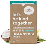 Kind Laundry Detergent Sheets - 60 Loads Ocean Breeze, EWG Verified, No Residue After Wash, Eco Plastic-Free Liquidless Laundry Soap, Non-Toxic