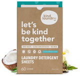 Kind Laundry Detergent Sheets - 60 Loads Ocean Breeze, EWG Verified, No Residue After Wash, Eco Plastic-Free Liquidless Laundry Soap, Non-Toxic