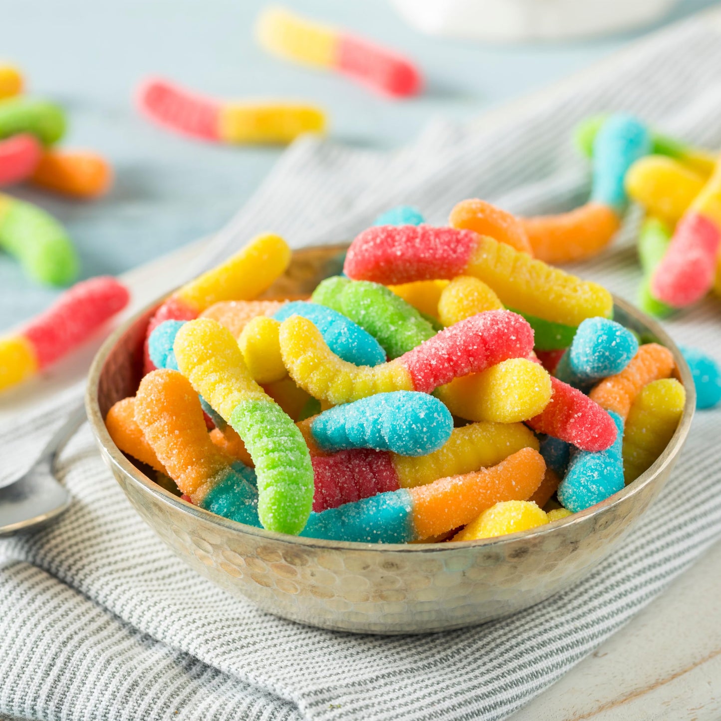 Yupik Sour Gummy Neon Worms, 2.2 lb (35.2 oz), Gluten-Free, Sweet & Sour, Fruity Flavors, Sugary Coating, Chewy Small Gummies, Fun Treat, Sweet Candy