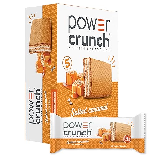 Power Crunch Protein Energy Wafer Bars, Salted Caramel, 1.4 Ounce (12 Count)