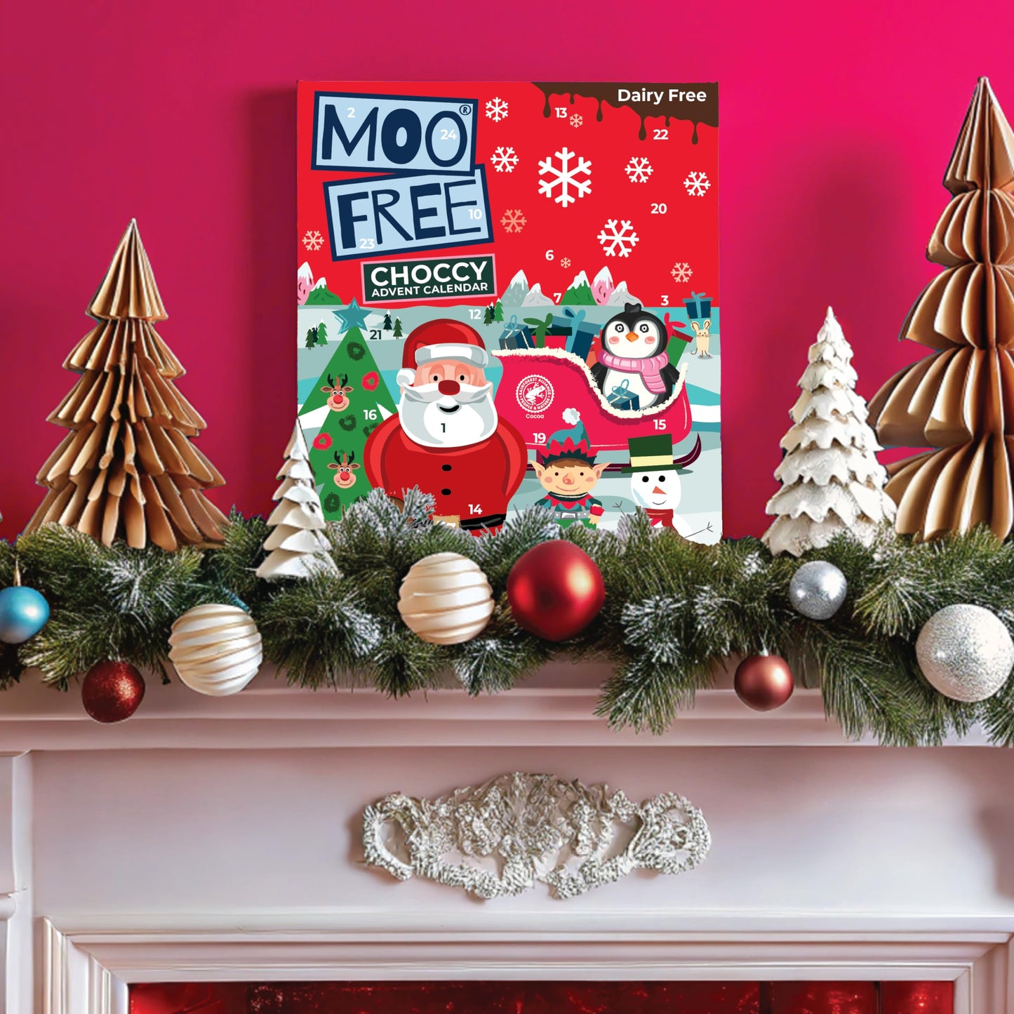 Moo Free Dairy Free Chocolate Advent Calendar 100g (Pack of 3)