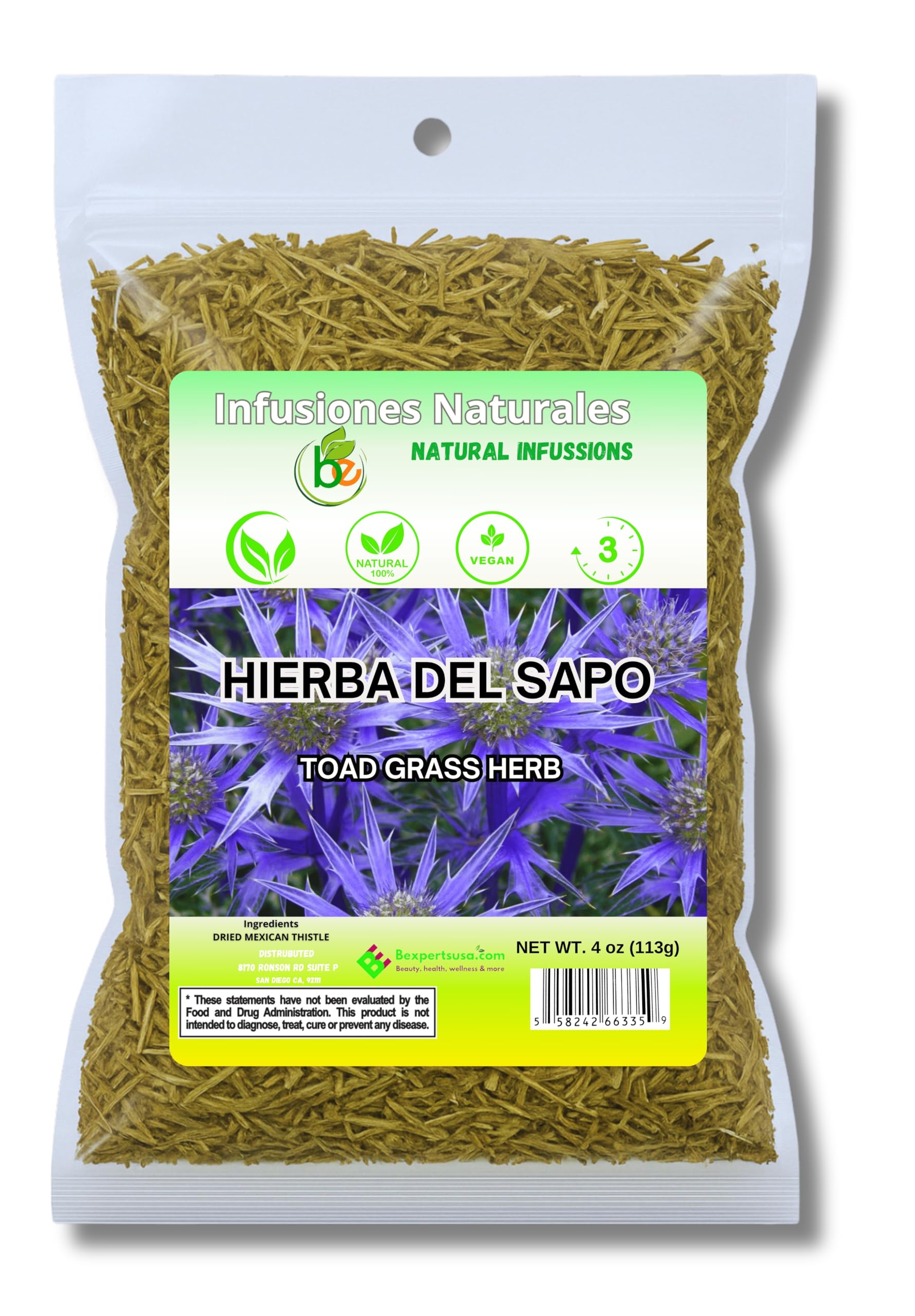 Natural De Mexico Hierba del Sapo Toad Grass Ayuda a tratar colesterol y trigliceridos 4onzas-113g