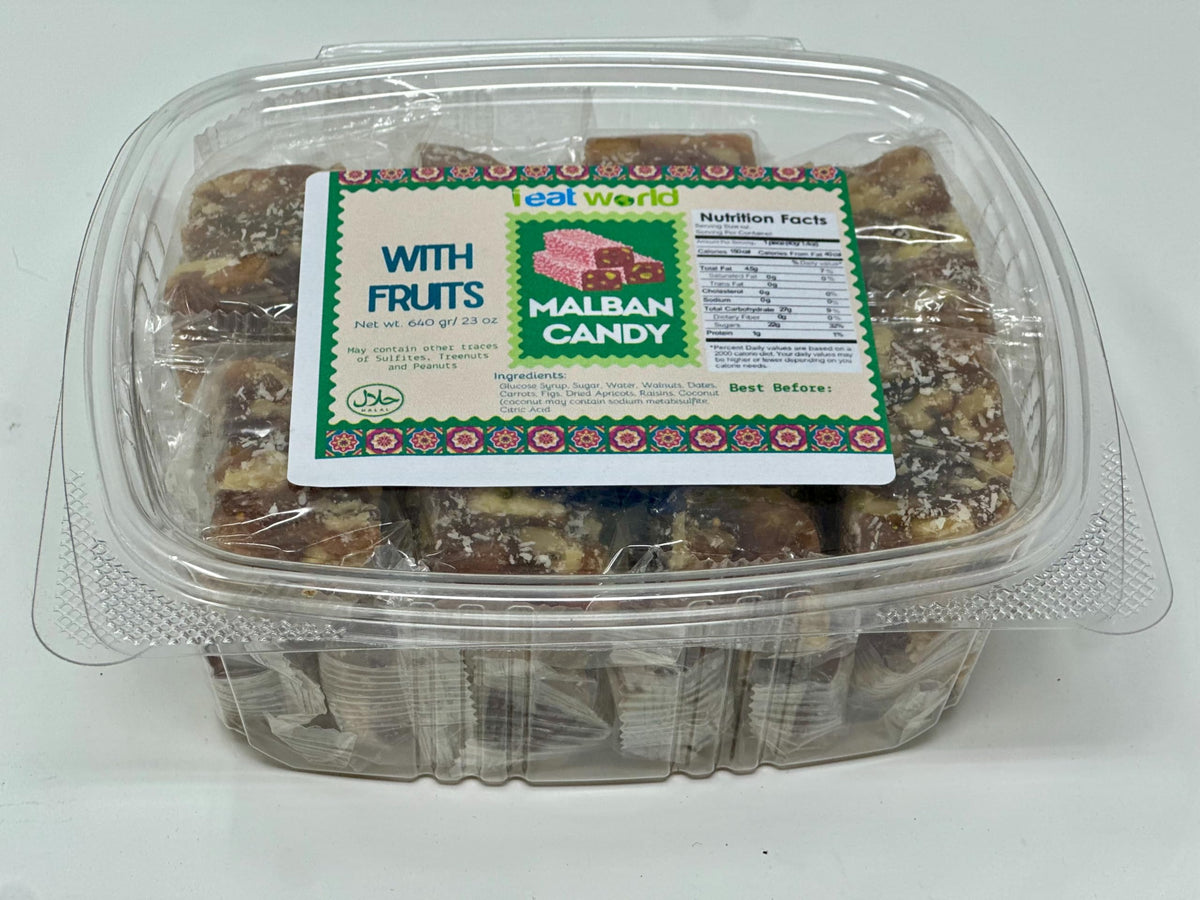 IEATWORLD Premium Malban & Nougat Candy Assortment - 12 Varieties of Nut & Fruit Flavors | Authentic Middle Eastern Halal Sweets, Perfect for Gifting