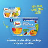 Dole Cherry Mixed Fruit with No Sugar Added^^ - Dole Fruit Bowls Snacks - 4 oz Fruit Bowls - 4 Pack