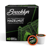 Brooklyn Beans Hazelnut Gourmet Coffee Pods - Compatible with Keurig K Cup Brewers Including 2.0 Machines, 40 Count, Rich and Nutty Hazelnut Flavored