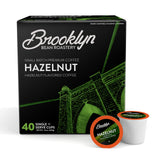 Brooklyn Beans Hazelnut Gourmet Coffee Pods - Compatible with Keurig K Cup Brewers Including 2.0 Machines, 40 Count, Rich and Nutty Hazelnut Flavored