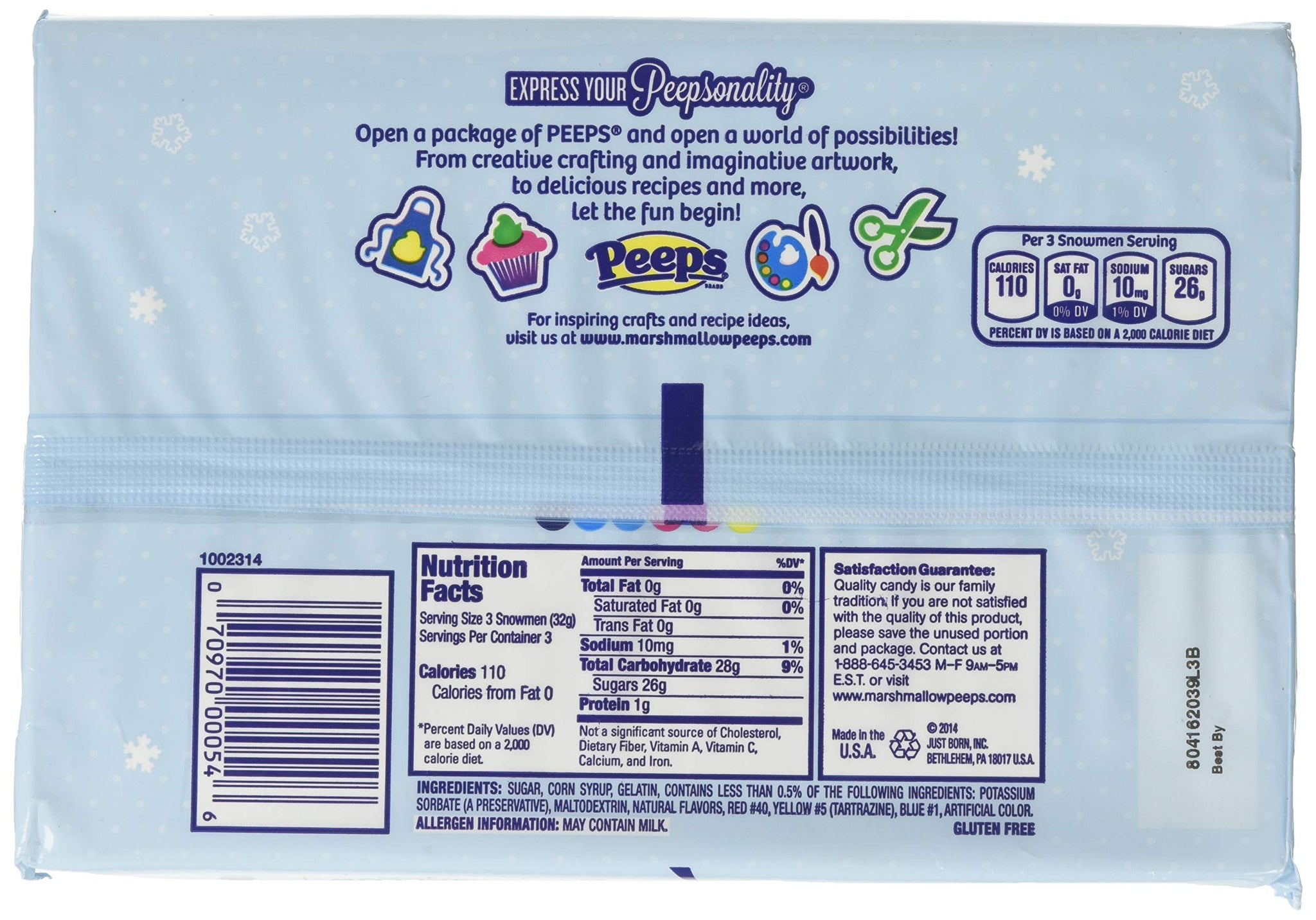 Peeps Marshmallow Snowmen Christmas Candy, 9 Count, Pack of 3
