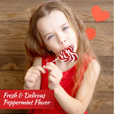 12 Heart Lollipops | HUGE 3 inch Candy Swirl Heart Shapped Red White Lollipops | Non Broken| Delicious Lollipop Candy For Children and Adults -(RED)